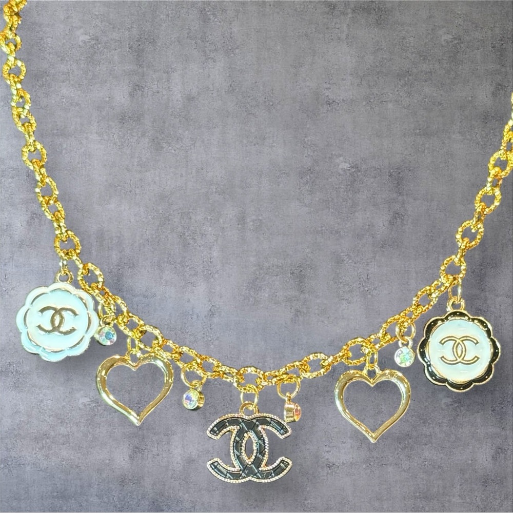 Upcycled Chanel Gold Charm Necklace - Picture 2 of 3